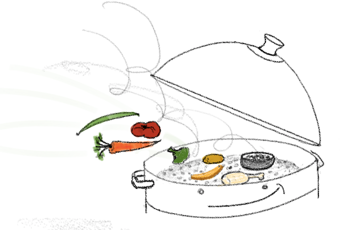 steam cooker drawing